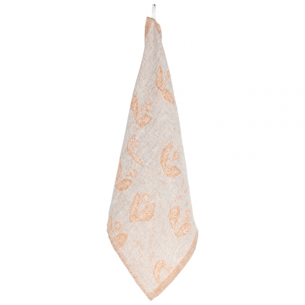 Linen tea towel / napkin Kesäkukka 46x46, linen-cinnamon