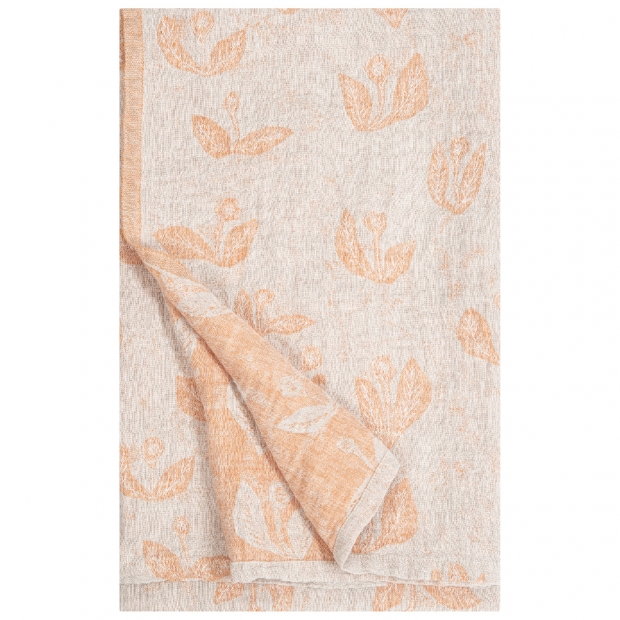 Linen blanket / tablecloth Kesäkukka 145x260, linen-cinnamon