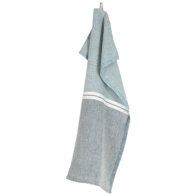 Linen tea towel Venla 46x70, melange blue-white