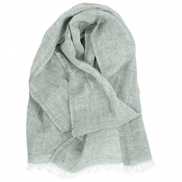 Linen scarf Lempi, melange green