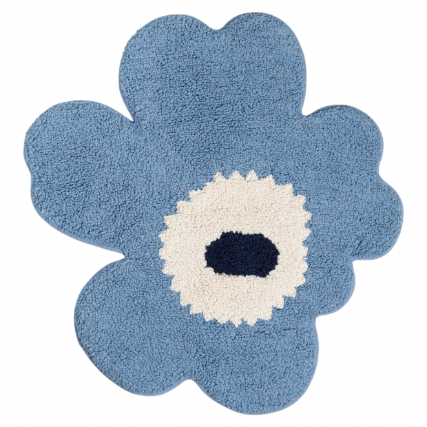 Unikko bath mat 73x74, blue