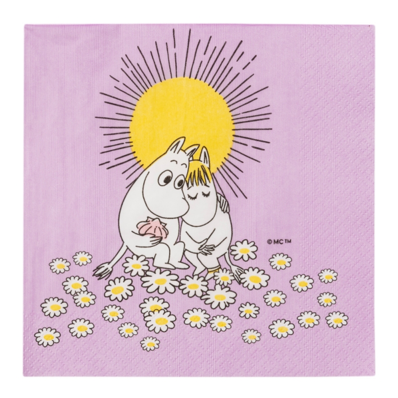 Servítky Moomin Sweetheart 33x33cm, 20ks / fialové