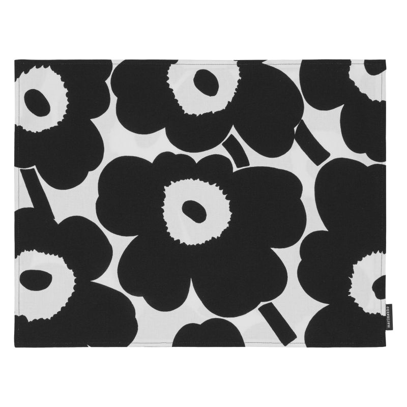 Placemat Pieni Unikko 31x42, black-white