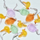 Glass egg decorations, spring colors / 3pcs