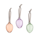 Glass egg decorations, spring colors / 3pcs