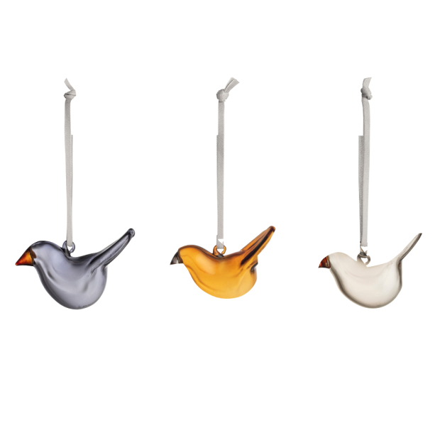Glass bird ornaments Oiva Toikka, mix / 3pcs