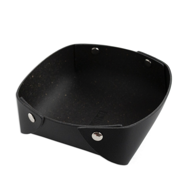 Rove genuine leather storage tray, small / black