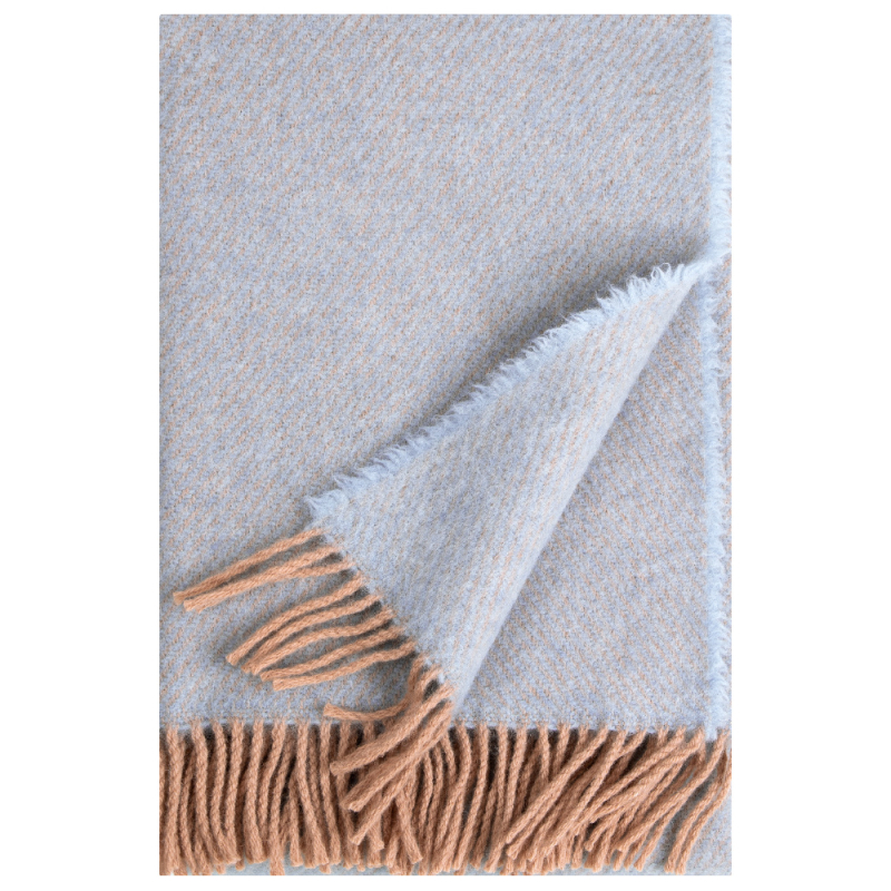 Wool blanket Ilo 130x200, light blue / Finnsheep