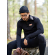 Outdoor merino wool T-shirt, long sleeve / black