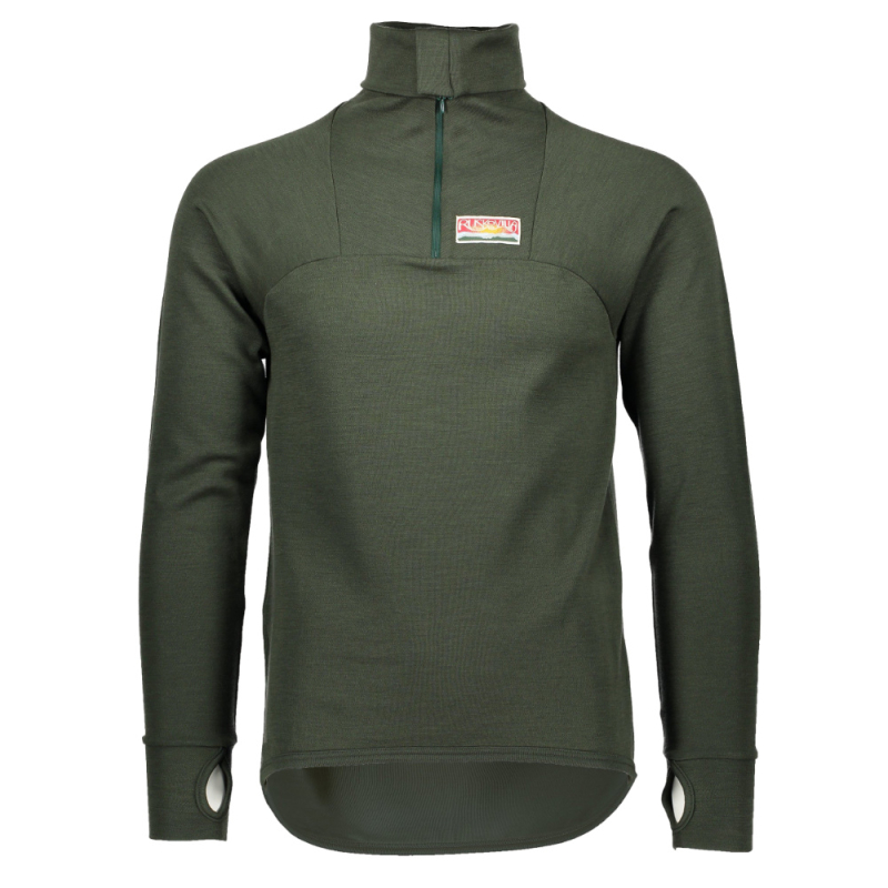 Outdoor merino wool T-shirt, long sleeve / green