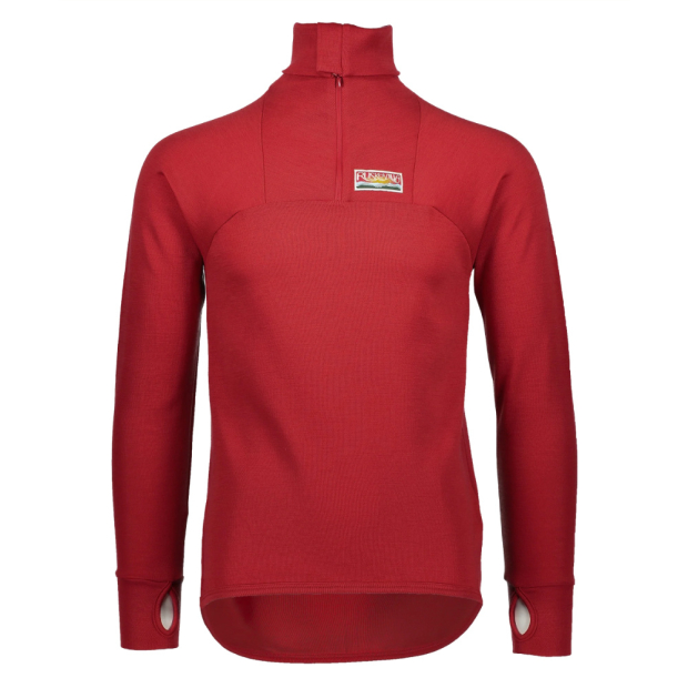 Outdoor merino wool T-shirt, long sleeve / red