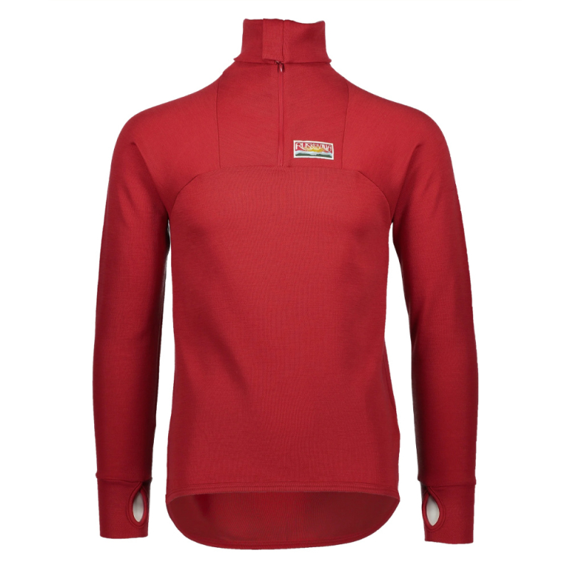 Outdoor merino wool T-shirt, long sleeve / red