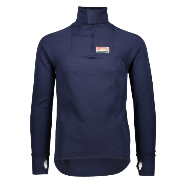 Outdoor merino wool T-shirt, long sleeve / blue