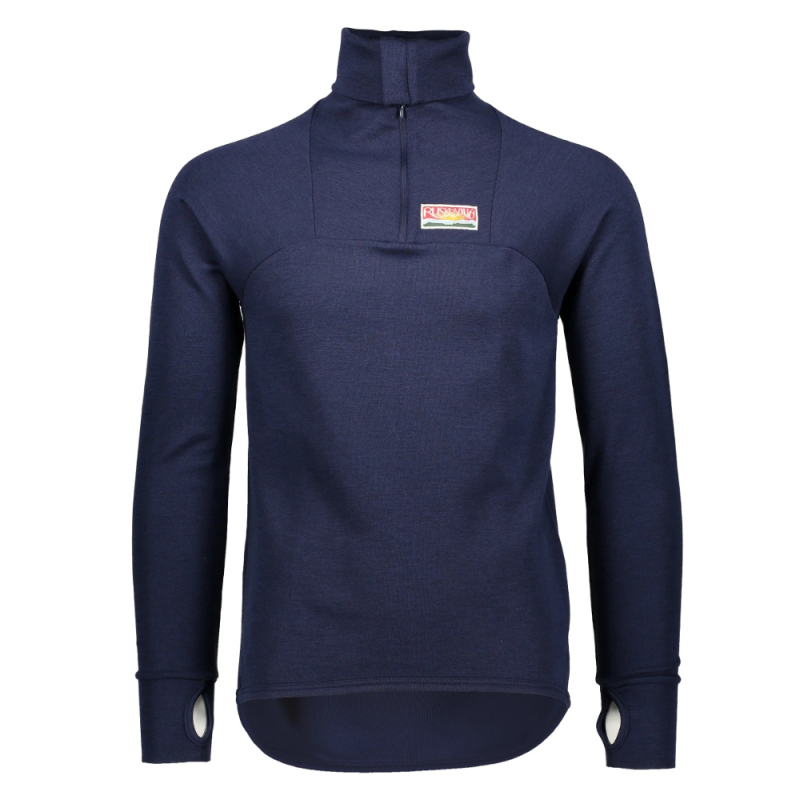 Outdoor merino wool T-shirt, long sleeve / blue