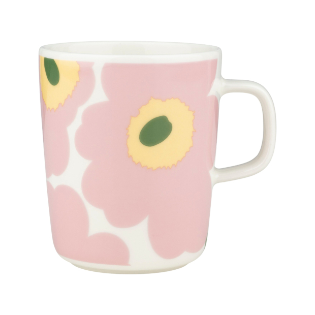Oiva Unikko mug 0,25l, white-pink-yellow