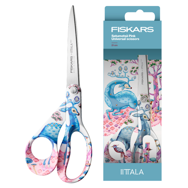 Satumetsä scissors 21cm, pink-blue