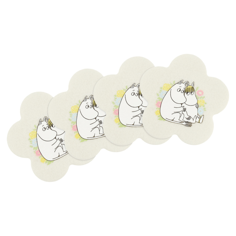 Set podtácků Moomin Flowers, 4ks / žluté