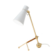 Stolná lampa Tapio, mosadz / biela