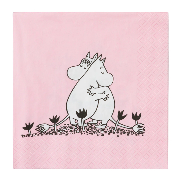 Ubrousky Moomin Love 33x33cm, 20ks / růžové