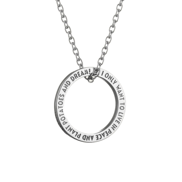 Moomintroll Quote necklace / silver