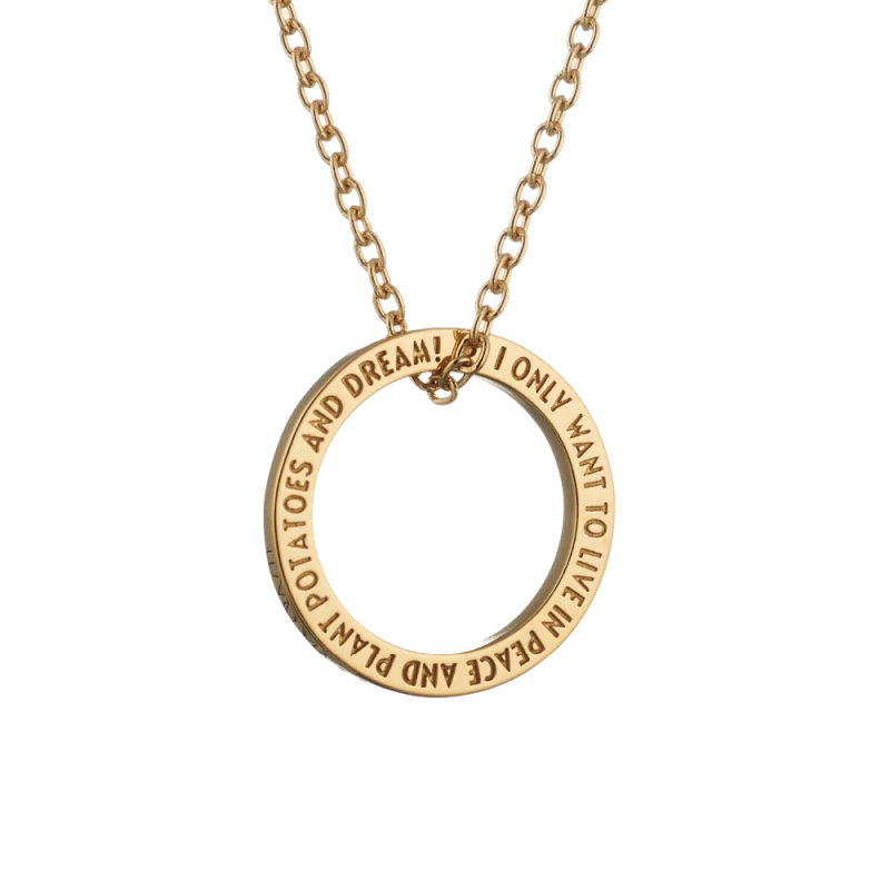 Moomintroll Quote necklace / gold-plated silver