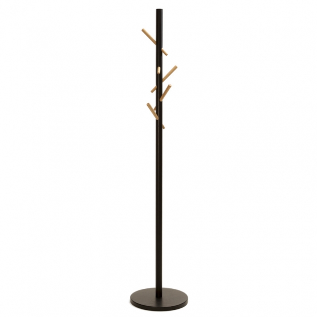 Naula coat rack, black / oak hooks