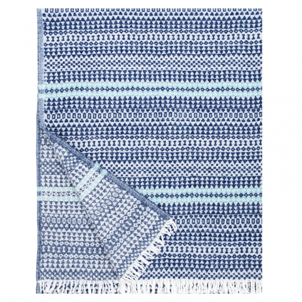 Vlnená deka Aino 130x170, modro-tyrkysová