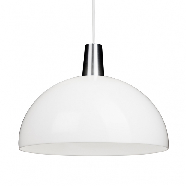 Závesná lampa Kupoli, bielo-strieborná