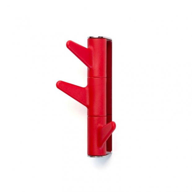 Wall hanger Oka, 3 hooks / red