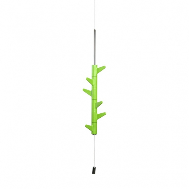 Wall-mounted coat rack Oka, 6 hooks / green