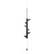Wall-mounted coat rack Oka, 6 hooks / black