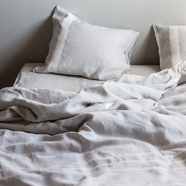 Linen bedding Usva 150x210, linen-white