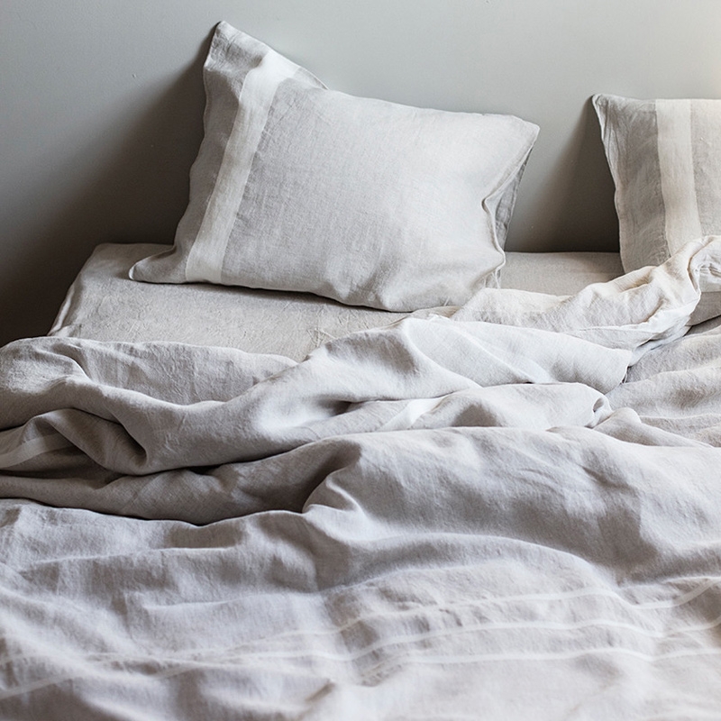 Linen bedding Usva 150x210, linen-white